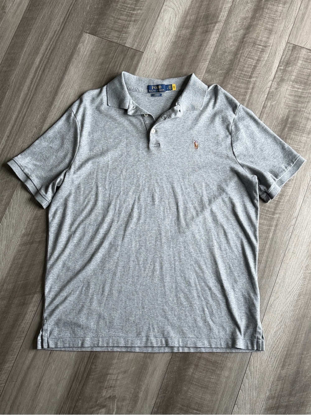 Polo Ralph Lauren Soft Cotton Polo Shirt Men’s Sz L Steel Heather Short Sleeve